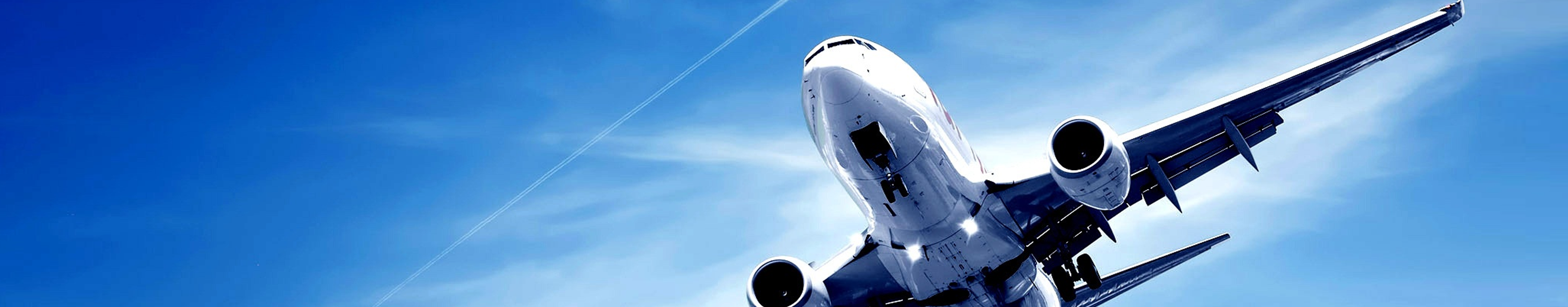 Airliner flying above.