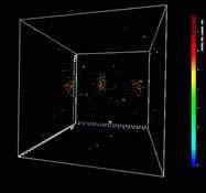 MT visualization of small iron, lead, and tantalum objects in a row