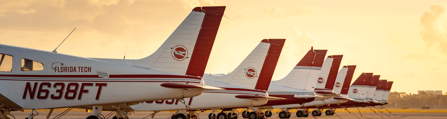 Florida Tech Airplanes in the Sunrise