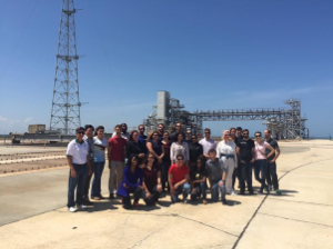 Lab Members in front of launch pad at NASA