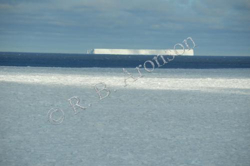 One of the many flat-topped icebergs in Antarctica.